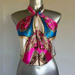 🆕Luxury  Satin Scarf Top